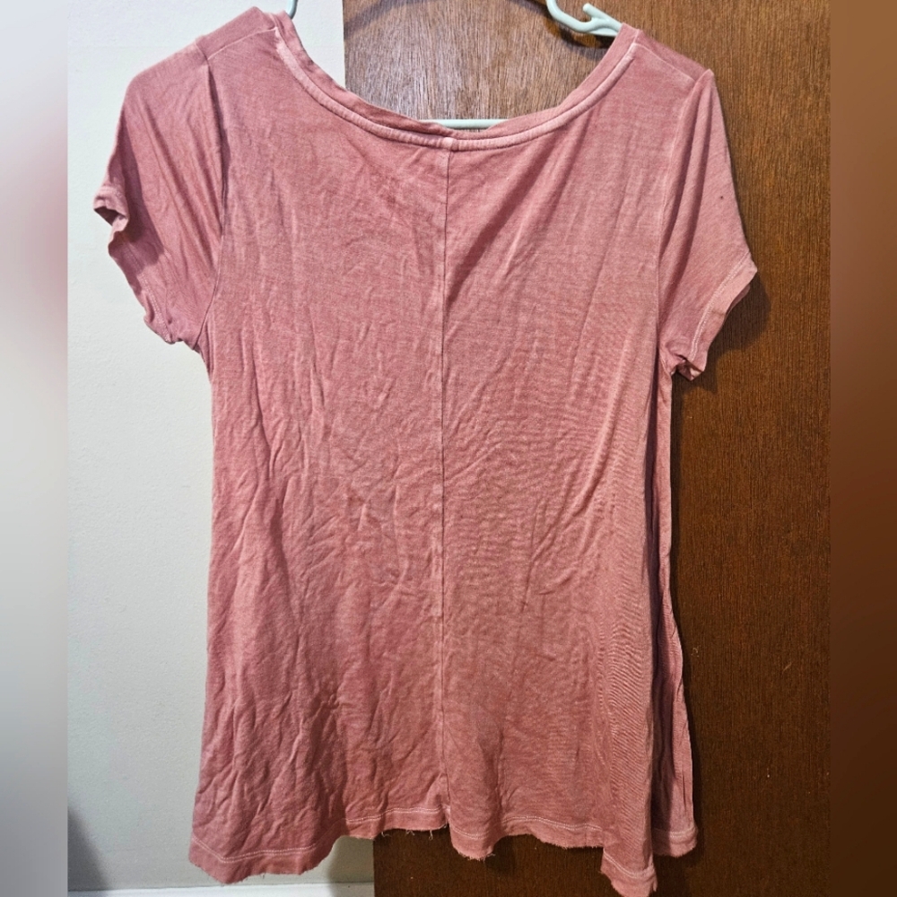 Women's Pink Flowy Short Sleeve Top By Mossimo Supply Co. Size XS Dusy Rose